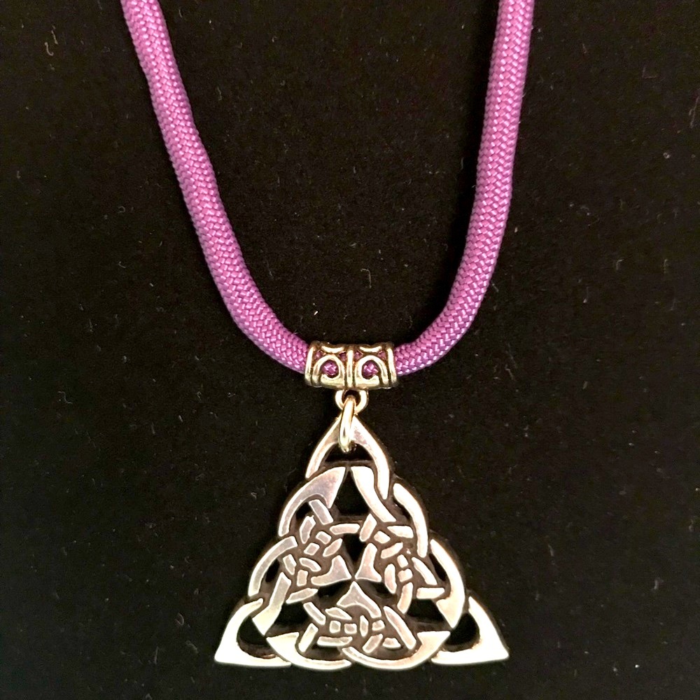 ☘️ Celtic Silver/Pewter Necklace on Purple Cord